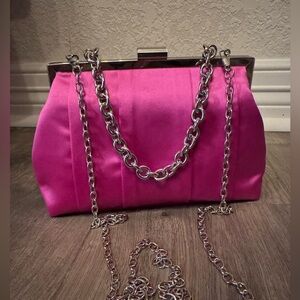 Pink Chain Strap Clutch